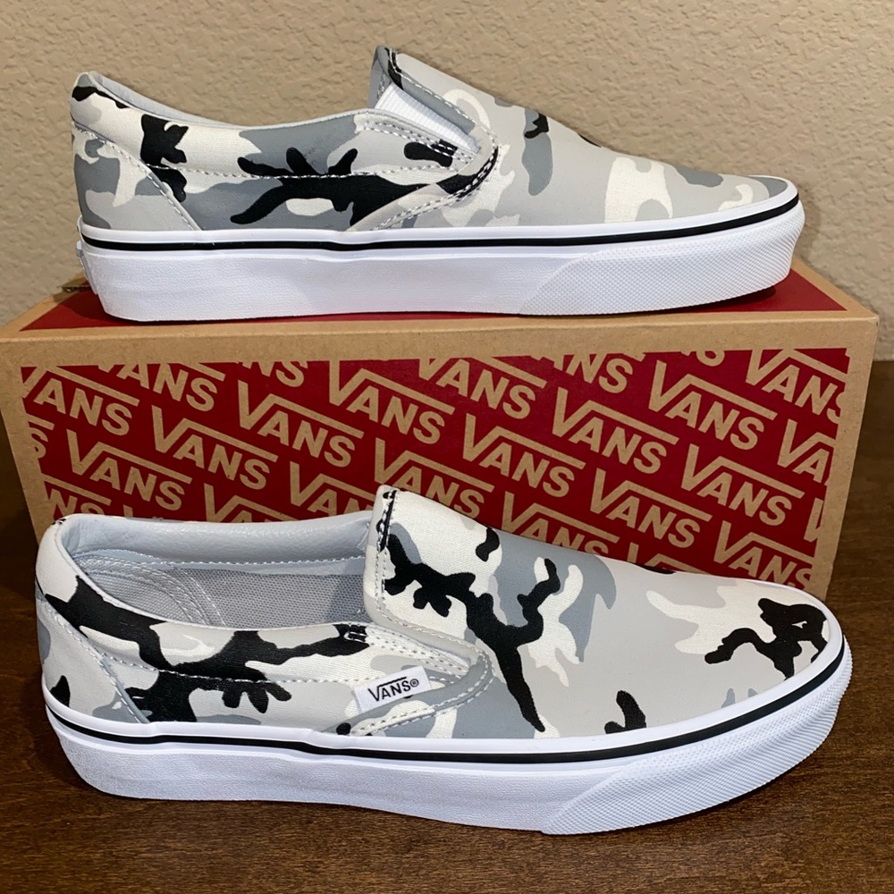 Gray camouflage vans